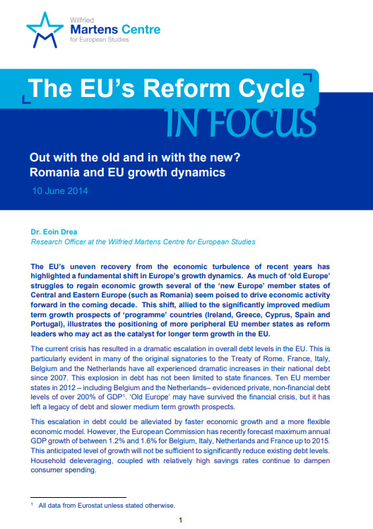 The EU’s Reform Cycle: Out with the old and in with the new? Romania and EU Growth dynamics