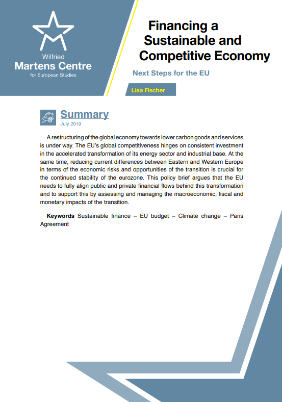 Financing a Sustainable and Competitive Economy: Next Steps for the EU