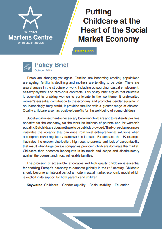 Putting Childcare at the Heart of the Social Market Economy