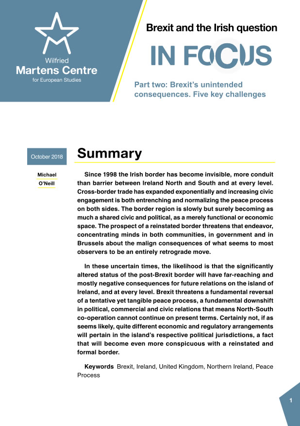 Brexit and the Irish question, part two: Brexit’s unintended consequences. Five key challenges