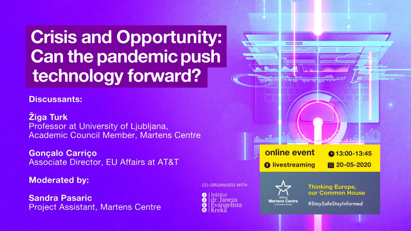 Online Event ‘Crisis and Opportunity: Can the pandemic push technology forward?’