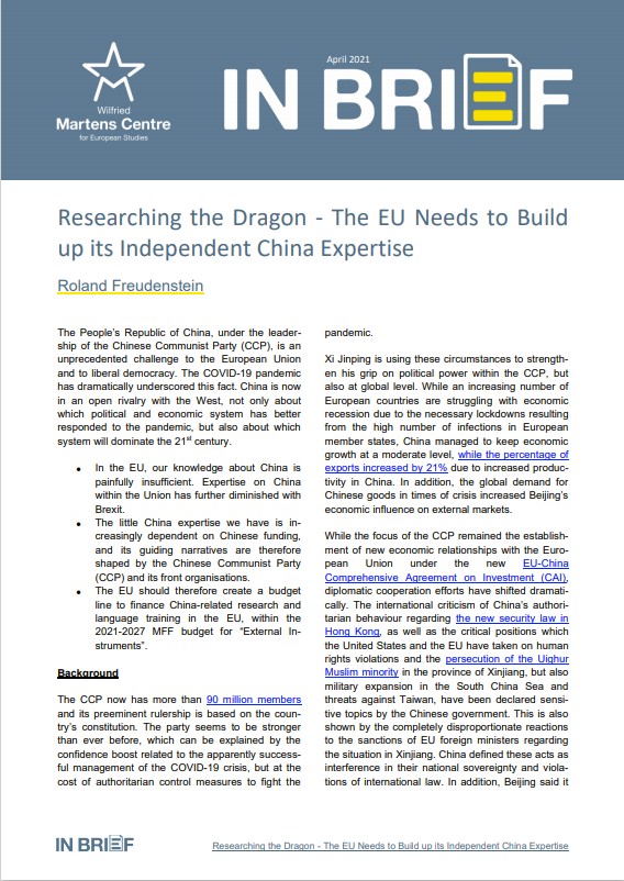 Researching the Dragon - The EU Needs to Build up its Independent China Expertise