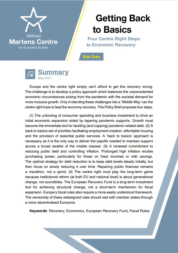 Getting Back to Basics: Four Centre Right Steps to Economic Recovery