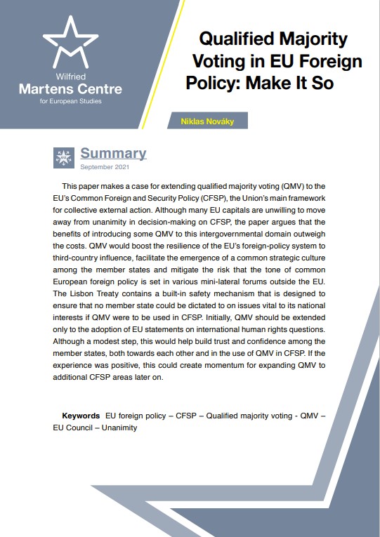 Qualified Majority Voting in EU Foreign Policy: Make It So