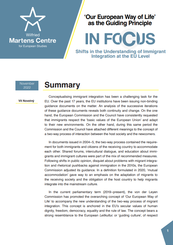 ‘Our European Way of Life’ as the Guiding Principle: Shifts in the Understanding of Immigrant Integration at the EU Level