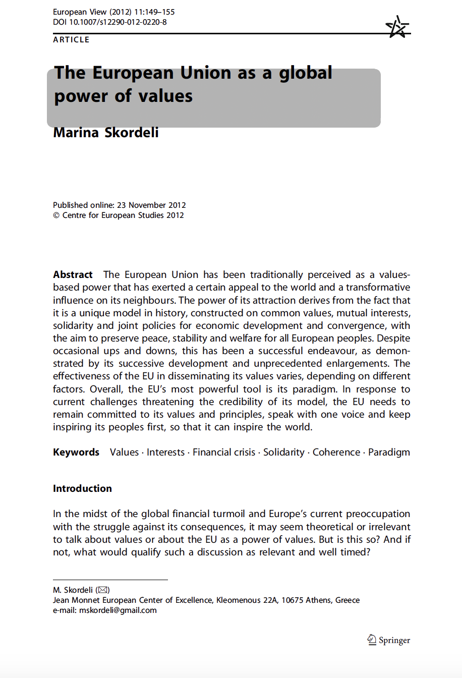 The European Union as a Global Power of Values
