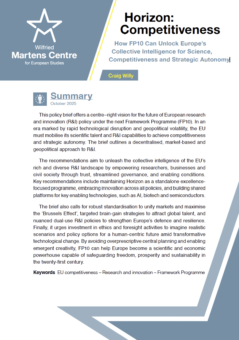 Horizon: Competitiveness – How FP10 Can Unlock Europe’s Collective Intelligence for Science, Competitiveness and Strategic Autonomy