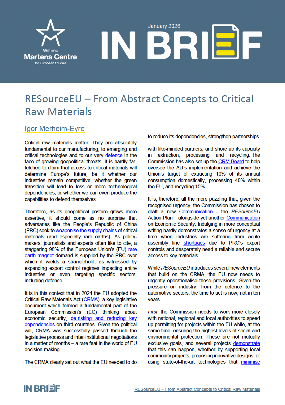 RESourceEU – From Abstract Concepts to Critical Raw Materials