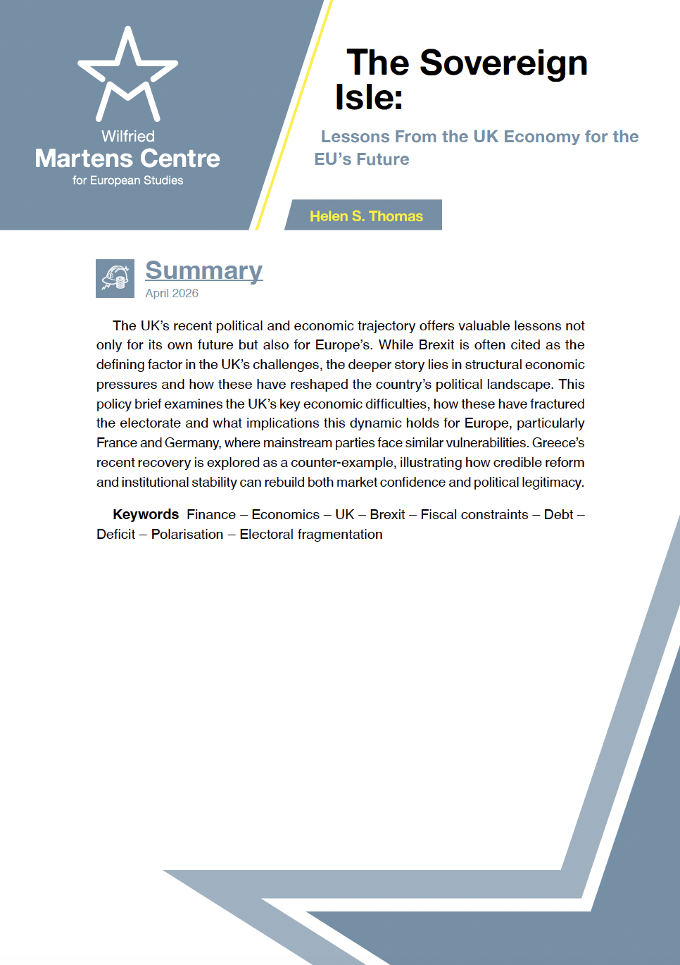 The Sovereign Isle: Lessons From the UK Economy for the EU’s Future